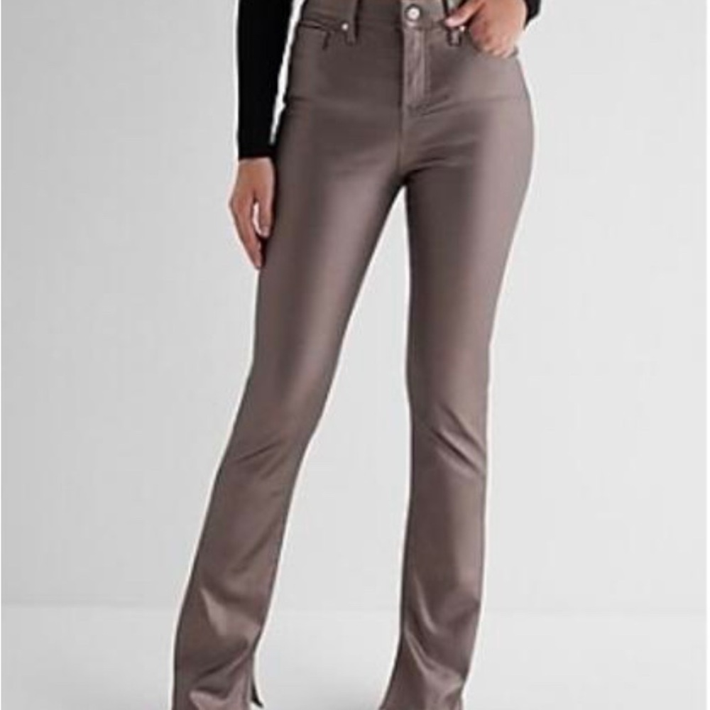Express Mid Rise Metallic Coated Skyscraper Jean